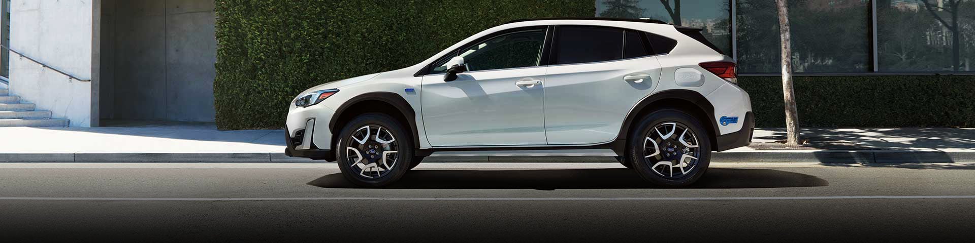 The side profile of a white Subaru Crosstrek Hybrid | Dalton Subaru in National City CA