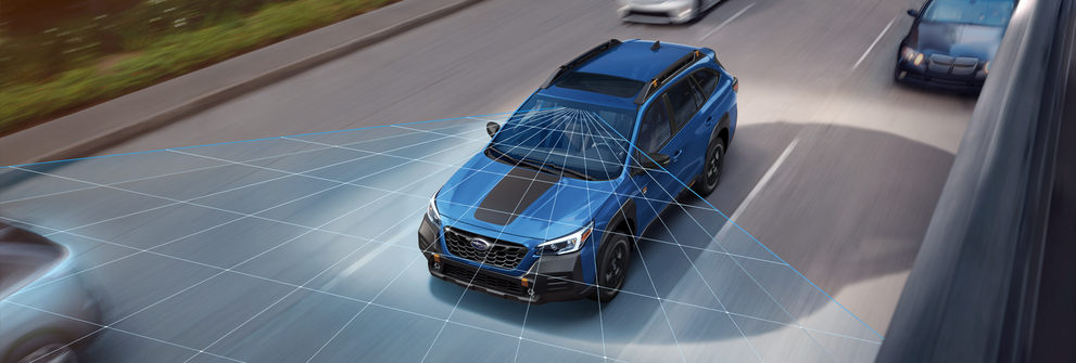 A photo illustration of the EyeSight Driver Assist Technology on the 2023 Outback Wilderness. | Dalton Subaru in National City CA