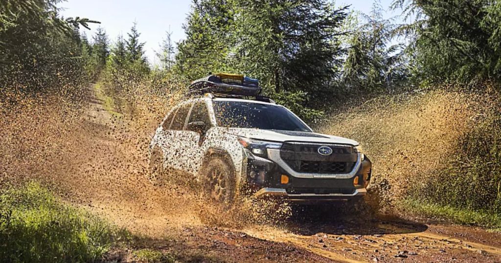 The 2026 Subaru Forester Wilderness with its accessory roof rack storage