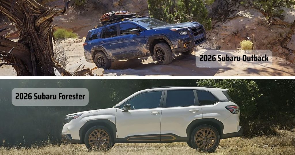 The 2026 Subaru Outback is 8 inches longer than the 2026 Subaru Forester