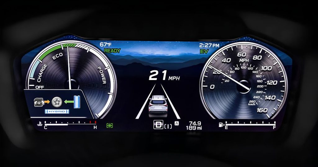 Subaru Eco Mode and EV meter on the 2026 Subaru Forester Hybrid