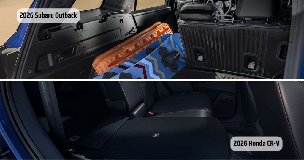 Both the 2026 Outback vs CR-V have a 60/40 split rear seatback