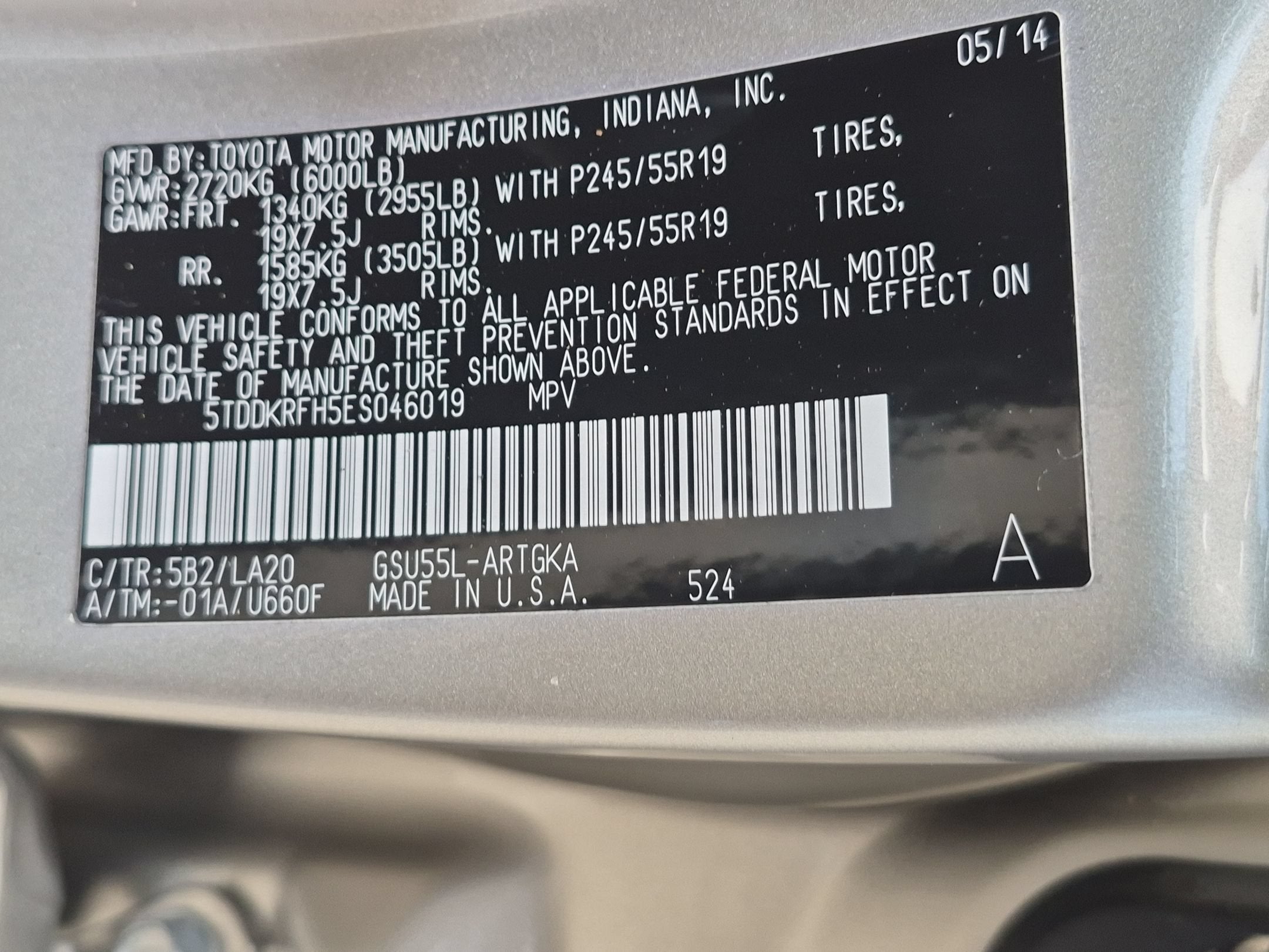 2014 Toyota HIGHLANDER Limited