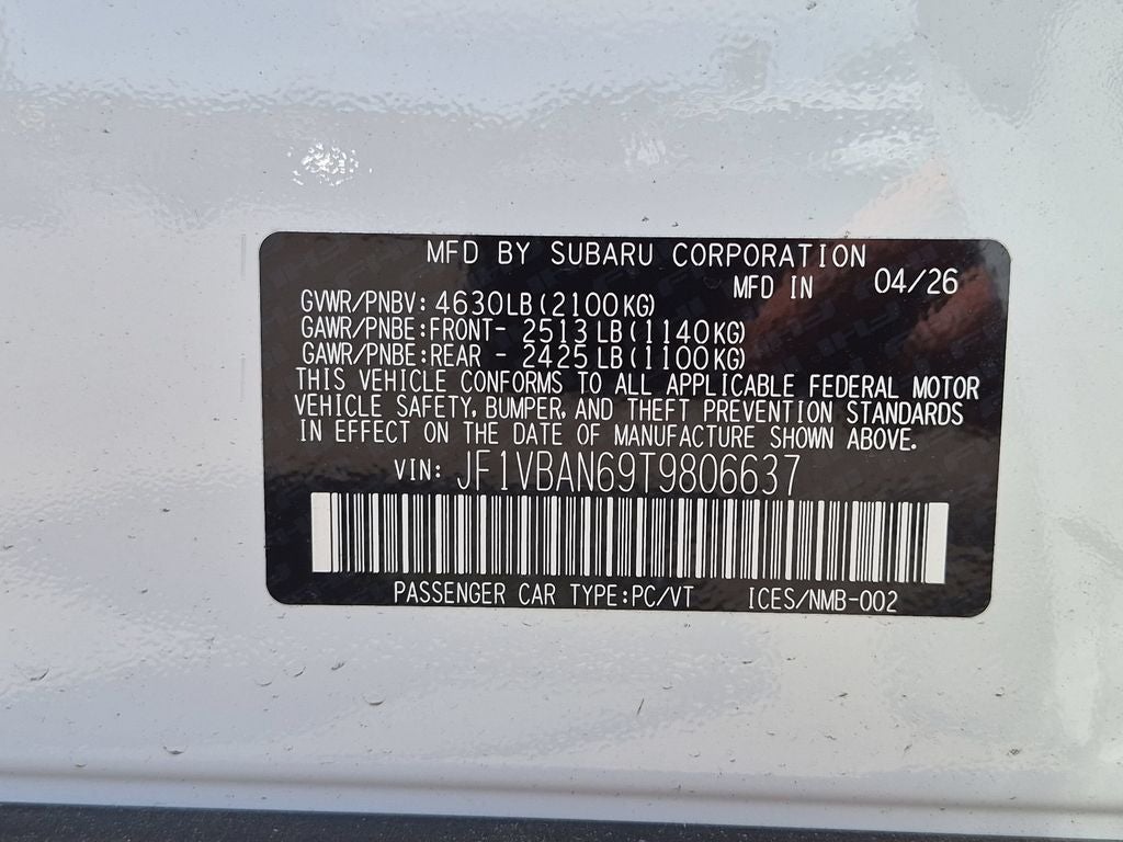 2026 Subaru WRX Limited