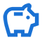 An icon representing a piggybank.