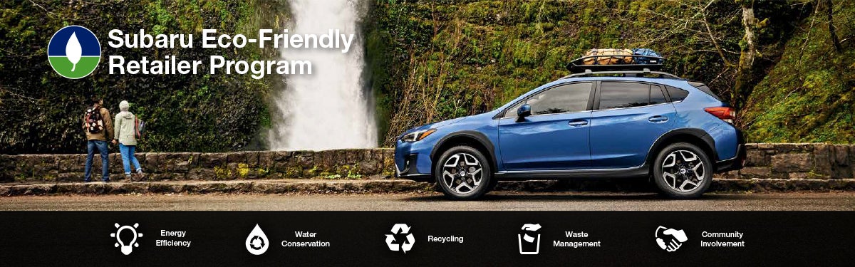 The Subaru Eco-Friendly Retailer Program logo with a blue Subaru and eco icons at bottom. | Dalton Subaru National City in National City CA