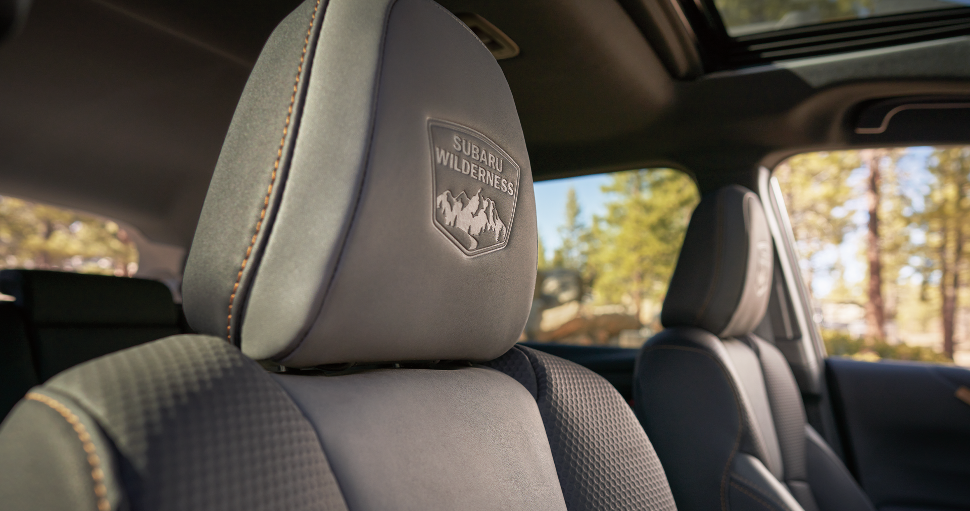 A close-up of the StarTex® water-repellent upholstery on the 2023 Outback Wilderness. | Dalton Subaru in National City CA