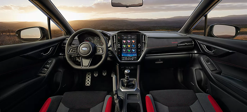 WRX interior showing safety technology and dashboard