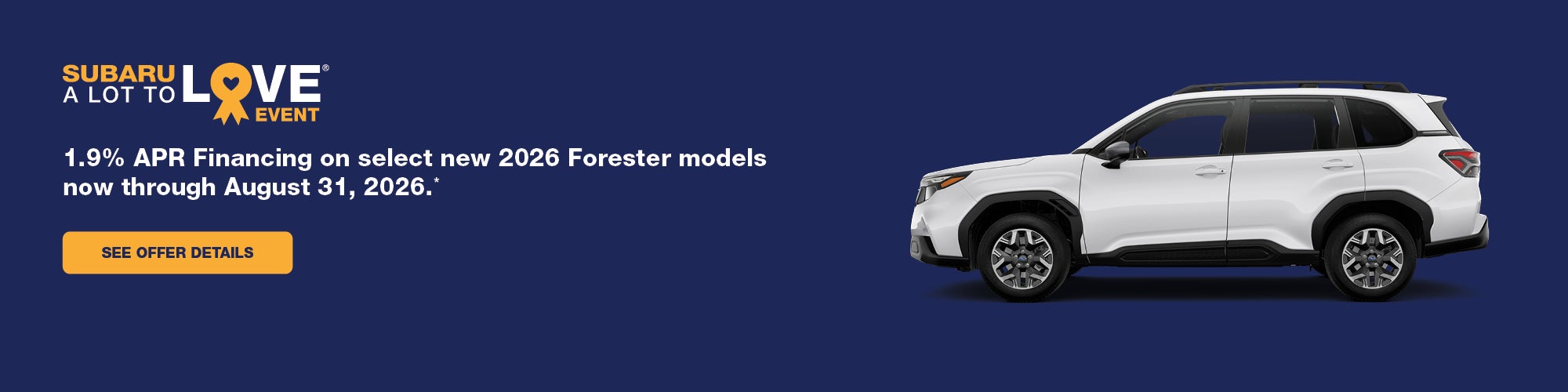 1.9% APR Financing on 2026 Forester Models