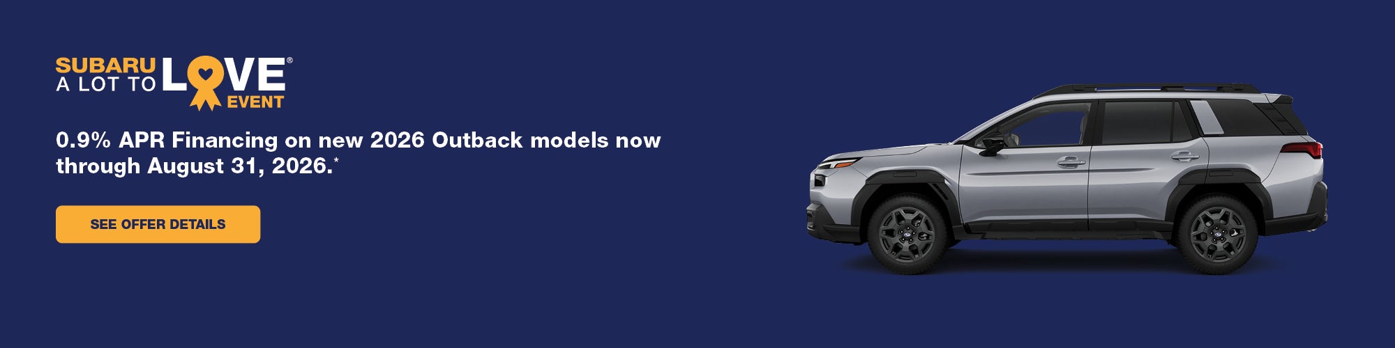 0.9% APR Financing on New 2026 Outback