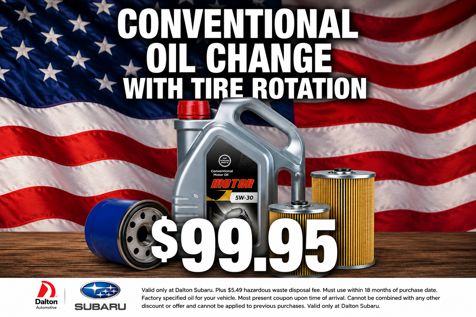 Conventional Oil Change with Tire Rotation