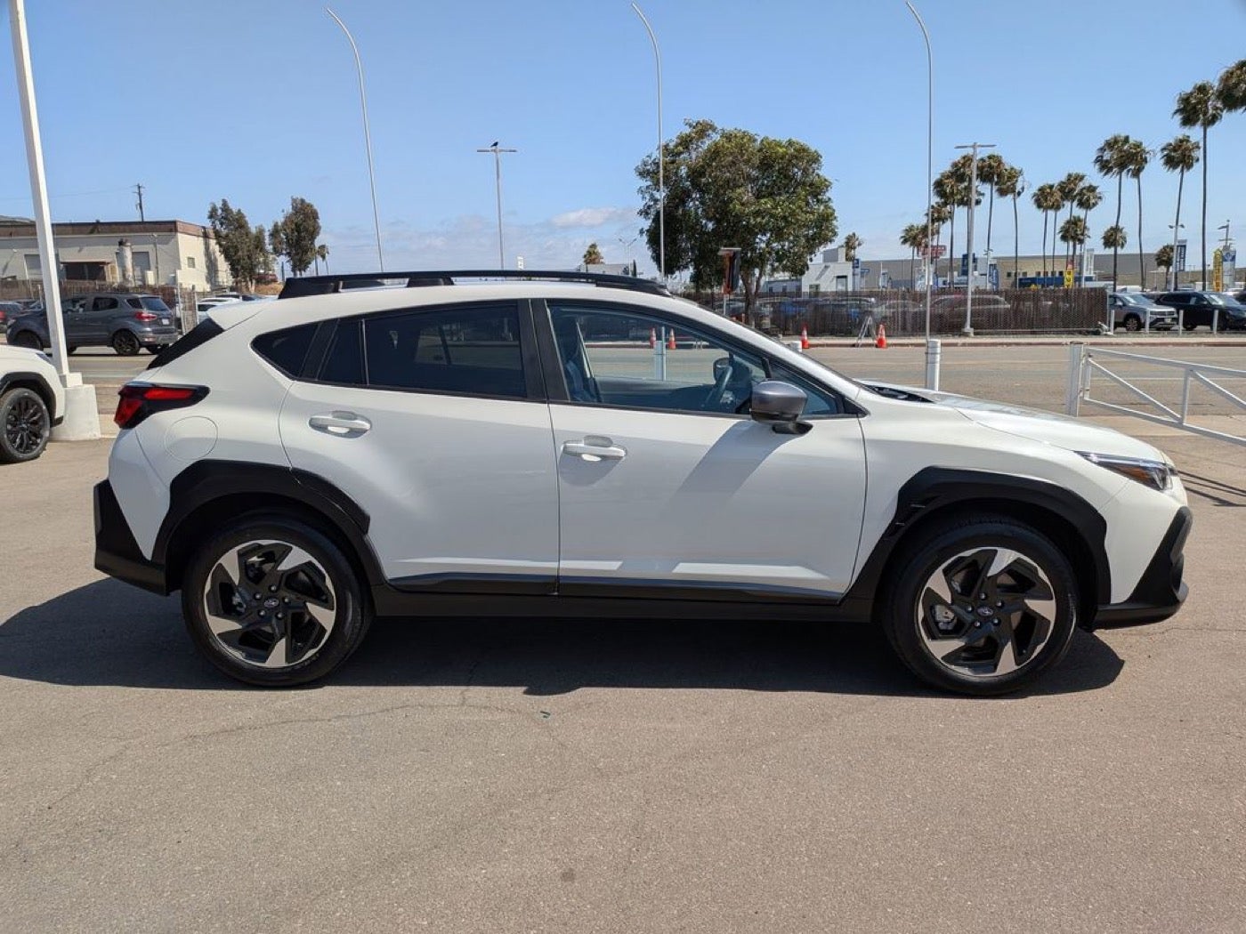 A used white Subaru Crosstrek on the pre-owned lot at Dalton Subaru National City