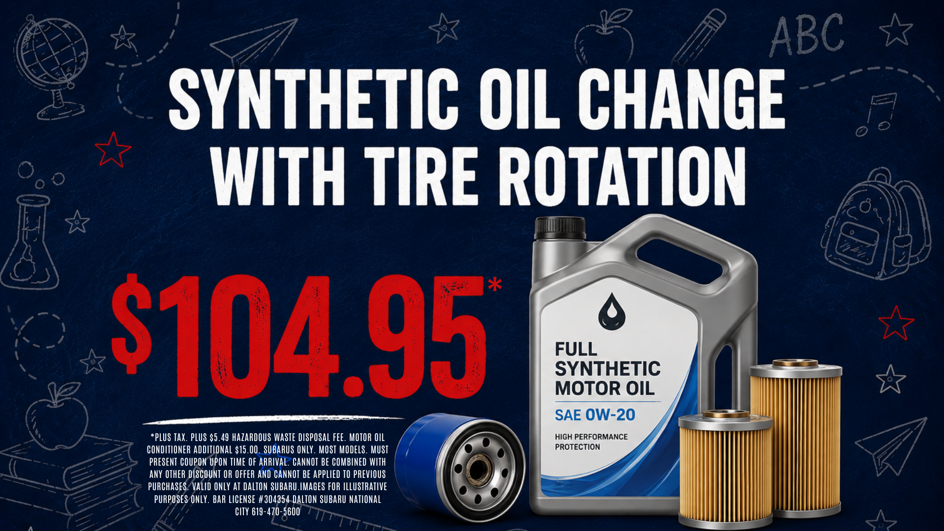 Synthetic Oil Change with Tire Rotation